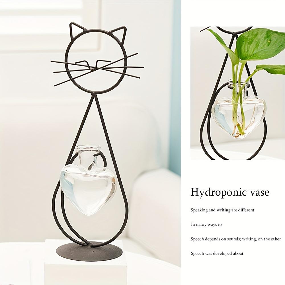 Simple cat iron flower pot hydroponic flower vase creative home living room restaurant table decoration creative ornaments