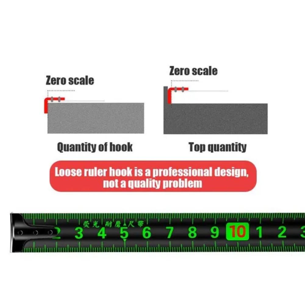 Self Locking Fluorescent Steel Tape Measure HighPrecision Ruler Measuring Tool Widened Meter Ruler