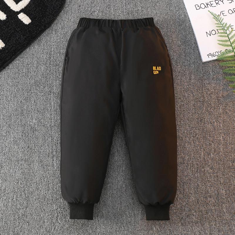 

Детские черно-золотые ветрозащитные зимние брюки из пуха - Теплые, повседневные для мальчиков и девочек 110cm