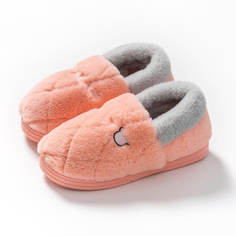 Tasche Absatz Baumwollpantoffeln Herbst und Winter Indoor Haushalt Samt Warm Zuhause Rutschfest Baumwollschuhe Winter