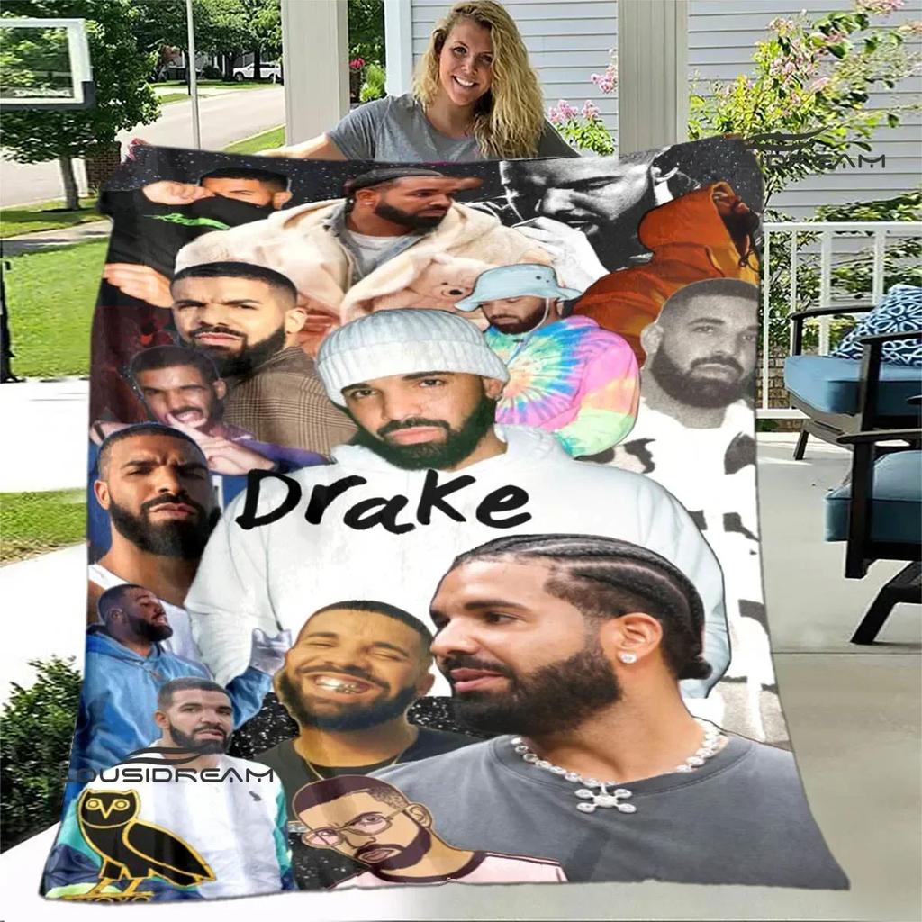 3D Rapper Drake Printed blankets picnic blanket Warm Flannel blankets Soft and comfortable blanket bed linings Birthday Gift