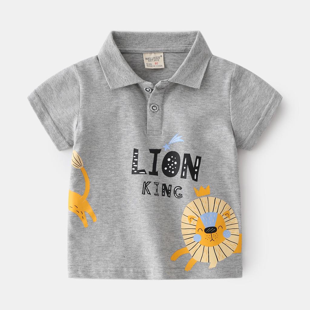Boys Polo Shirt Short Sleeve Cotton Collared T Shirt Casual Summer Top for Kids