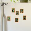 Easy Swap Magnetic Frames for Pictures Funny Wooden Fridge Magnets Frame, Retro Cute Cat In Bathroom Flexible Picture Refrigerator Locker Magnet Photo