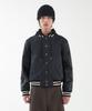 Lundy Tone Corduroy Varsity Jacket - Black
