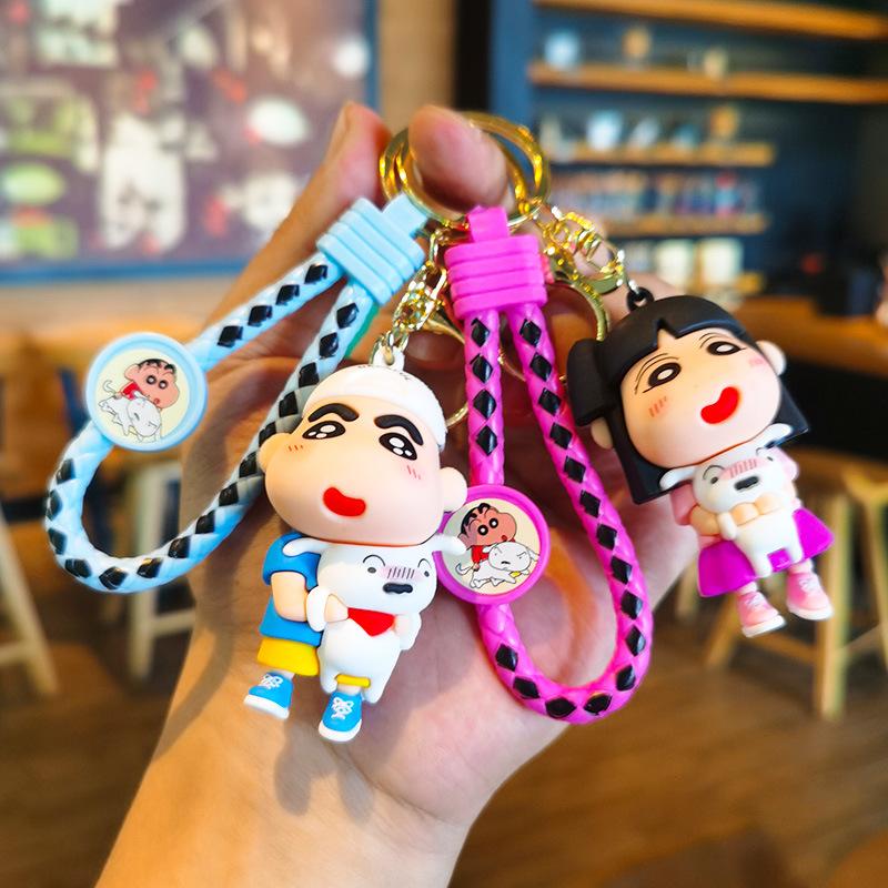 Couple Crayon Shinchan Keychain Doll Machine Keychain Holiday Gift Companion Gift Couple Cute Girl Personalized Gifts Fashion