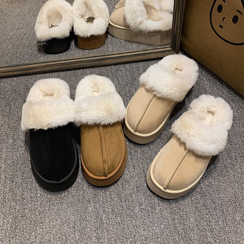 Student Dormitory Home Soft Bottom Non-slip Cotton Slippers Women's 2025 Autumn and Winter New Outer Wear Thick Bottom Heightening Warm Cotton Mop