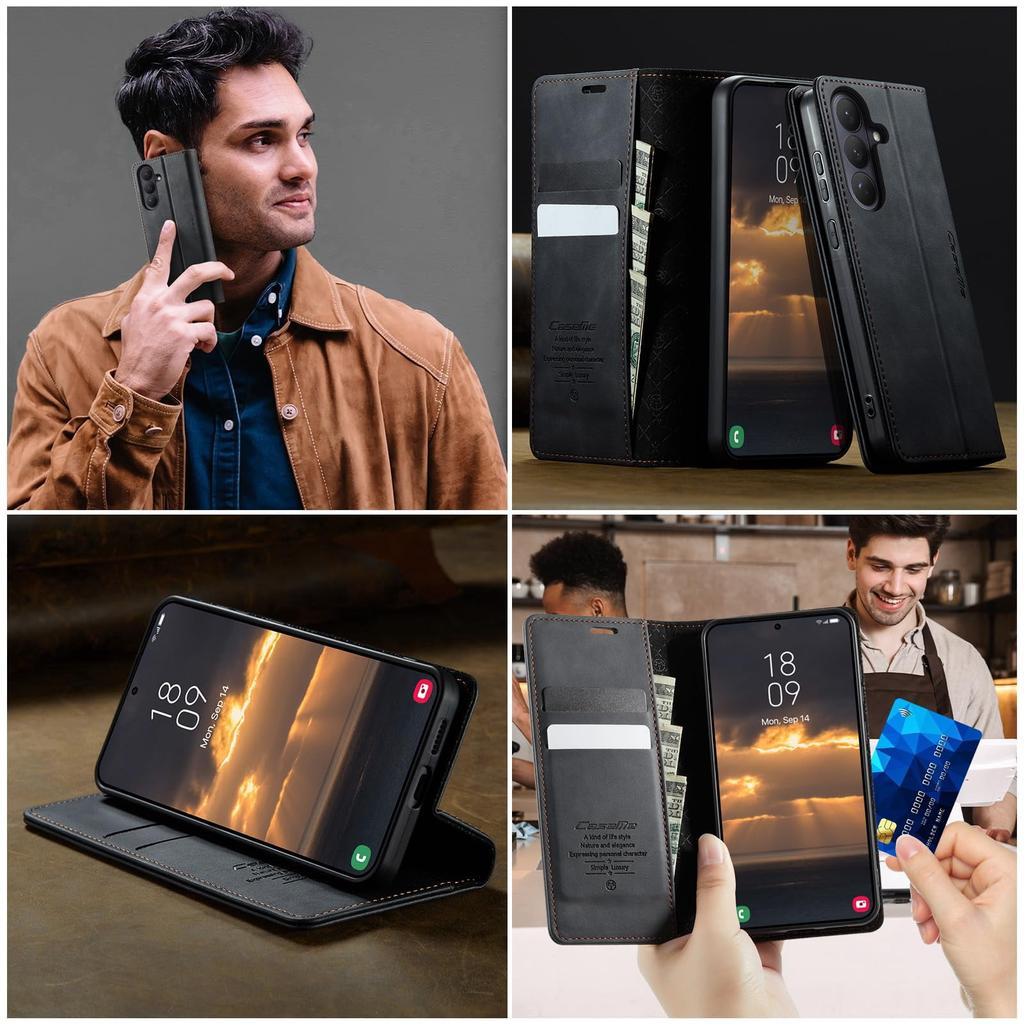 For Samsung Galaxy S26 Plus Case, PU Leather Wallet Case with RFID Blocking Card Holder Magnetic Flip Fold Shockproof Durable Protective Phone Case