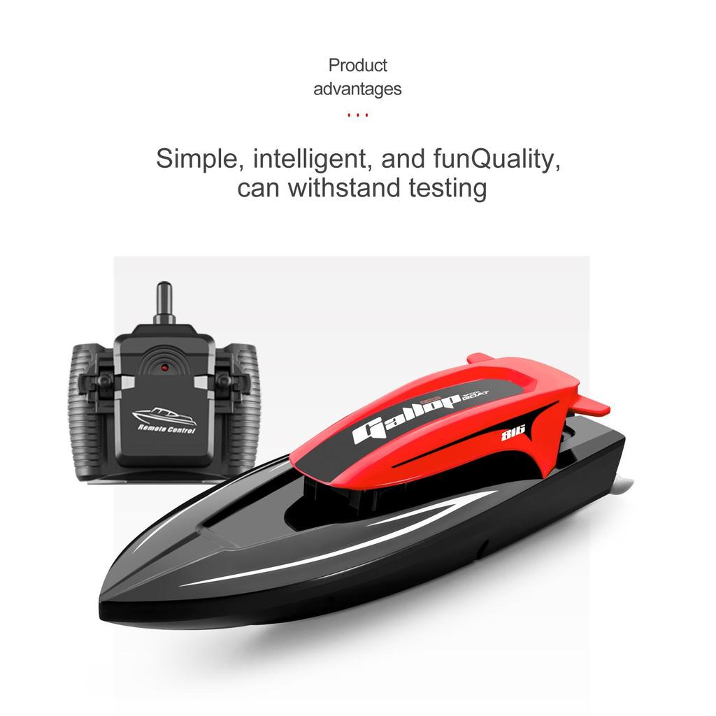2.4G High-Speed Remote Control Waterproof Electric Speedboat with Lights for Kids