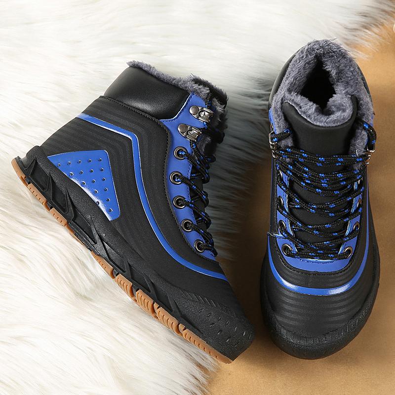 New High Top Men's Winter Shoes Comfortable Warm Fur Snow Boots Men Women Ankle Boots Non-Slip Hiking Shoes Male Winter Sneakers
