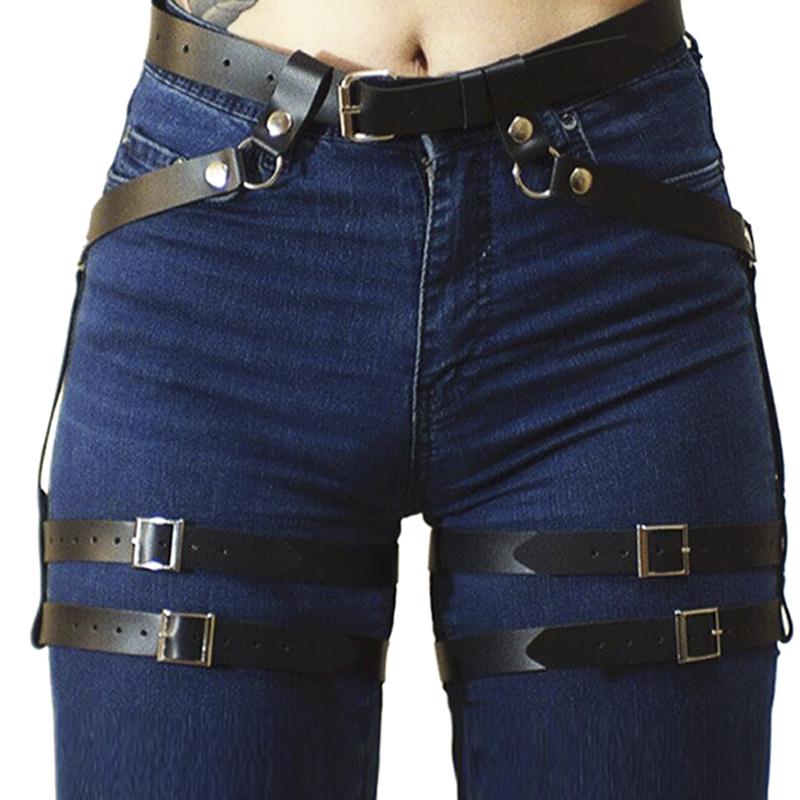 Womens Leather Harness Garter Belts Erotic Body Cage Lingerie Gothic Strap Wear