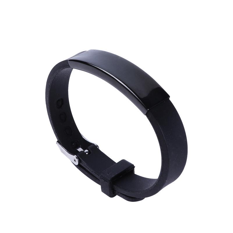Trendy Custom Engraved Silicone Sports Wristband for Children & Couples - Stainless Steel Bracelet.