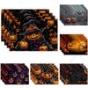 Manteles de Halloween Mesa de Comedor Calabaza Murciélago Luna Espeluznantes Manteles de Mesa Temáticos Decoración de Fiesta Truco o Trato Cena Duraderos Lavables