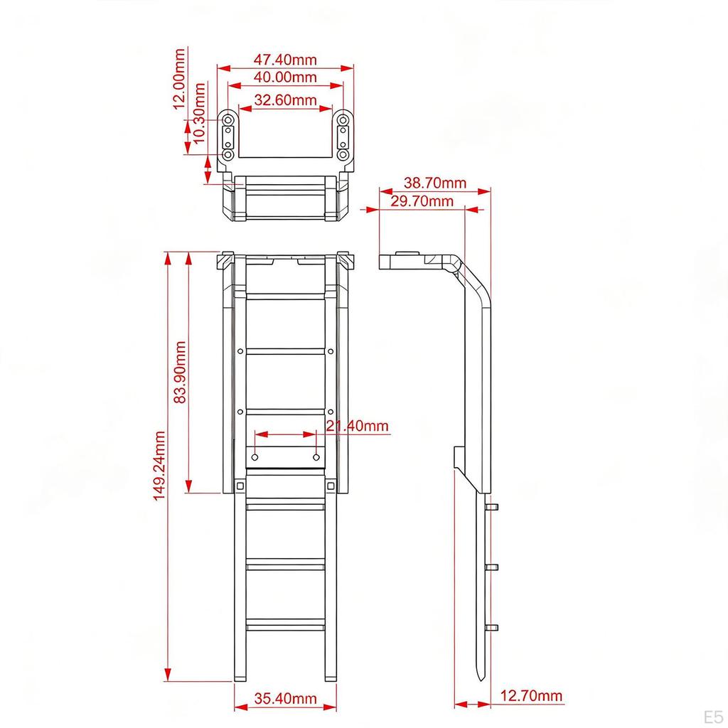 1/10 RC Crawler Car Ladder Stairs Accessories Simulation,DIY Decoration,Upgrade Part Side Window