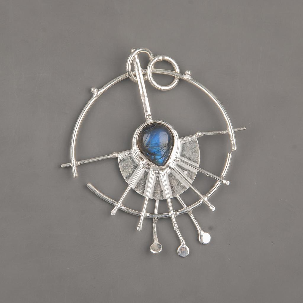 Labradorite Pendant, Handmade Gemstone 925 Sterling Silver Pendant Antique Jewelry, For Gift Silver Jewelry