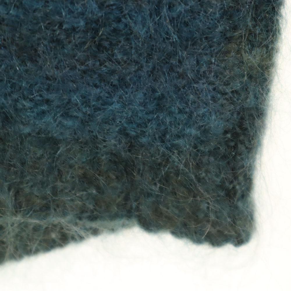 Vintage 60s 70s Long Sleeve Mohair Knit Green Sweater Men's Used