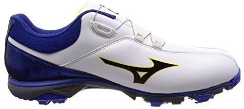 Mizuno Nexlite 005 Boa Men's Golf Shoes, 3E Spikes, White/Blue, Size 28.0cm