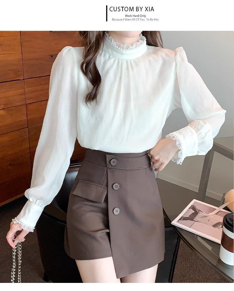 High-Waisted Irregular Korean-Style Women's Wide-Leg Slimming Culottes for Autumn 2023