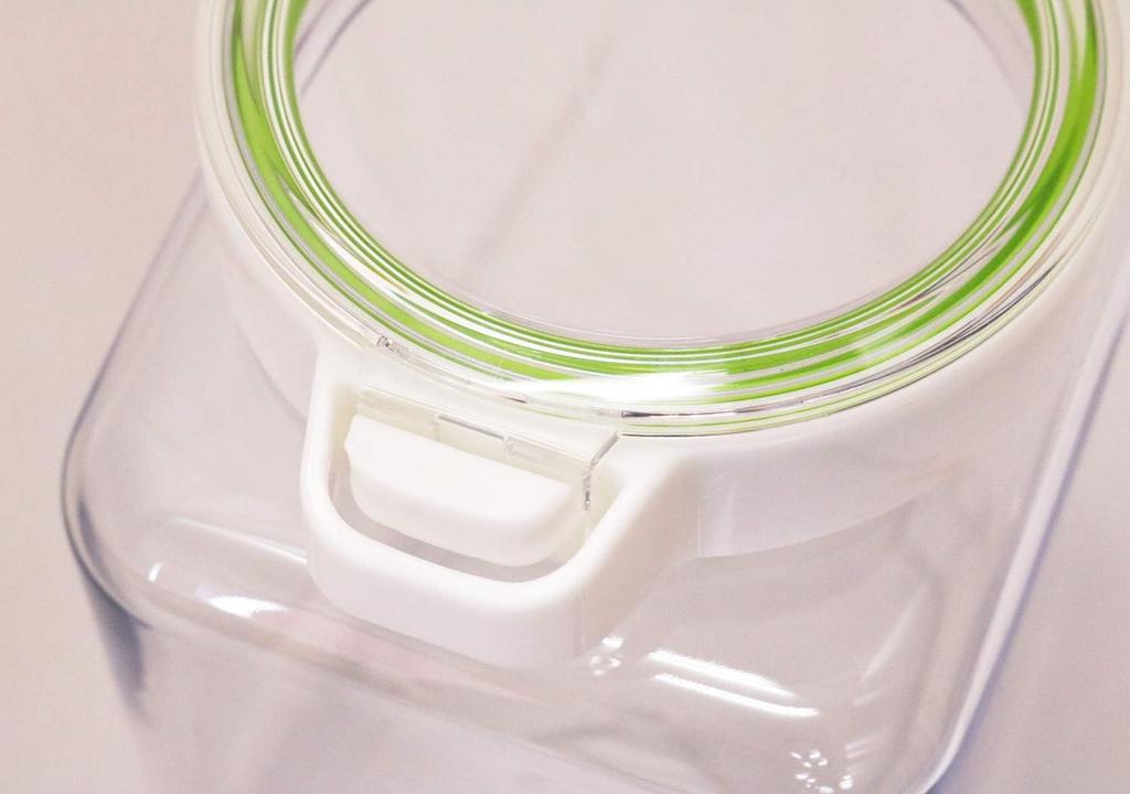Iwasaki Kogyo Lustroware Storage Keypot Set of Dishwasher Made in Japan Containers, Canisters, Series, 550ml, 2, White/Green, One-Push Open/Close,