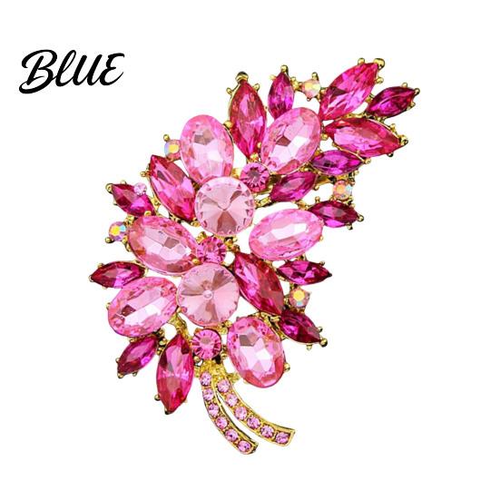 Cubic Zirconia Inlaid Brooch Pin Women Lightweight Flower Cluster Sparkling