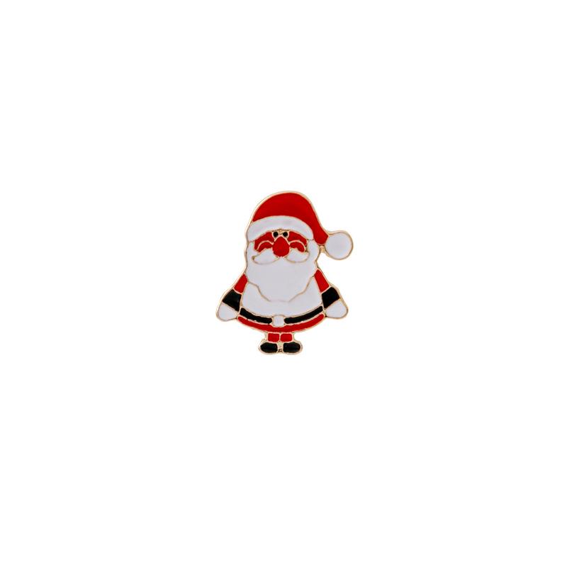 Creative Santa Claus & Gingerbread Man Brooch: Cartoon Christmas Tree with Elk & Candy Cane Design for Women.