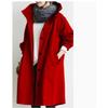 Women's Fashion Casual Solid Color Print Autumn Winter Long Sleeve Hooded Jackets & Coats