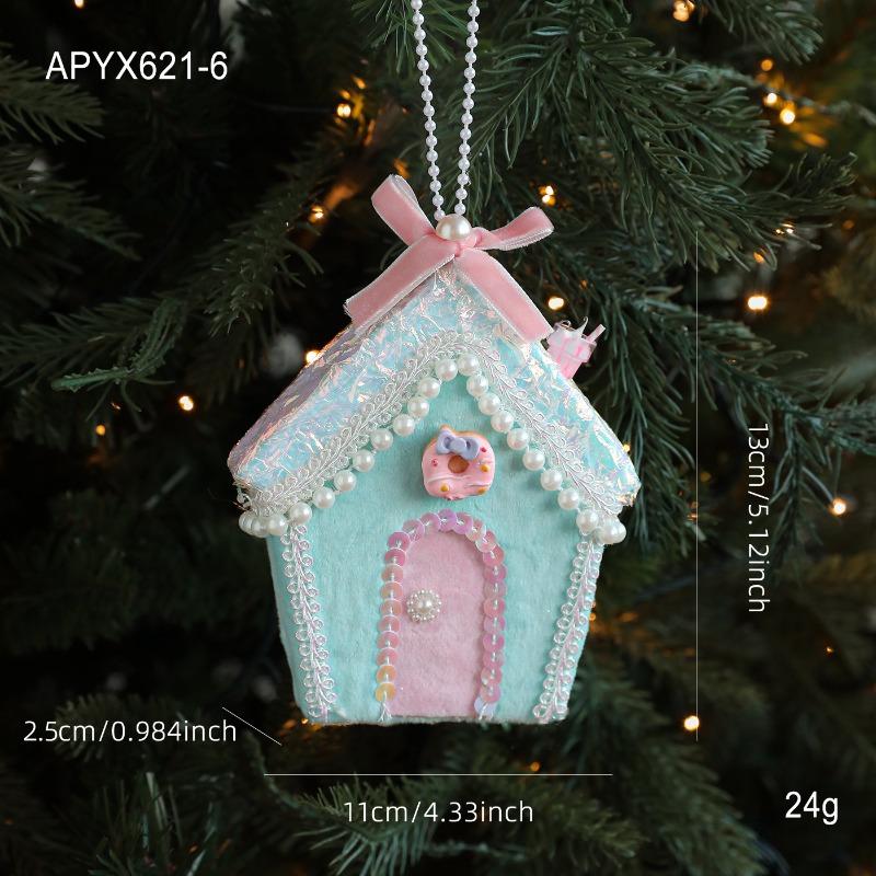 New Christmas Ornaments Cute Pink Cartoon Macaron Foam Candy Christmas Tree Pendant Pendant Props