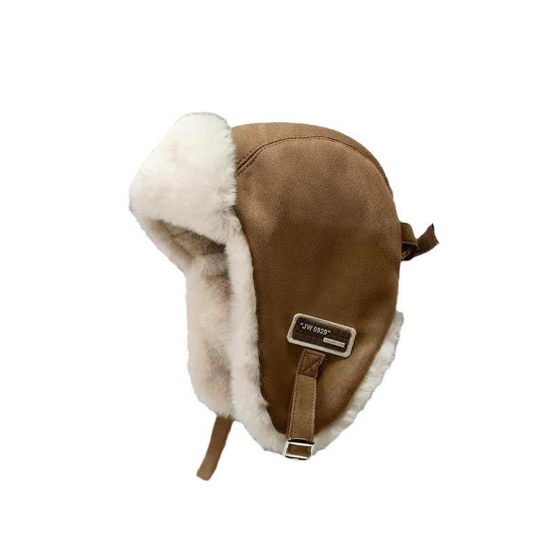 Thick FleeceHat Women Winter Outdoor Riding Windproof Warm Ear Protection Cap With Extended Brim