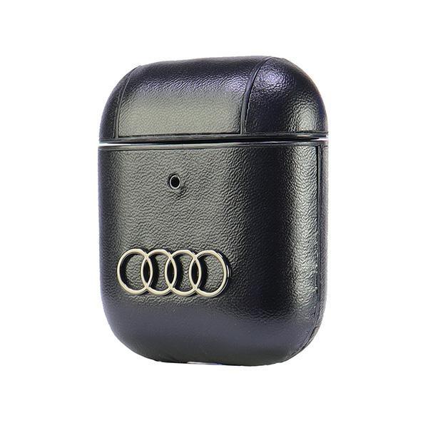 Audi Leather Big Logo Airpods 1/2 Cover  Czarny/Black Au-Ap-Gt/D3-Bk