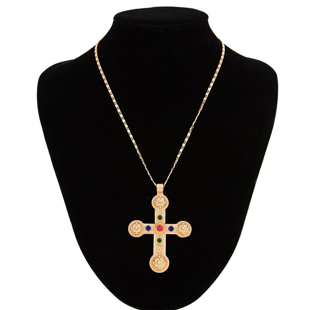 Zircon Cross Pendant Necklace for Women 2024 Fashion Imitation pearl Flower Beaded Choker Necklace Statement Y2K Jewelry Gifts