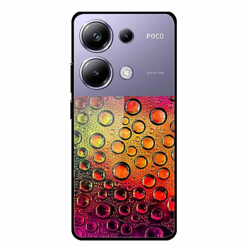 Painting Cover For Poco M6 Pro GlassTempered Glass Case Hard Back Shield for Xiaomi Poco M 6 Pro 6.67" Colourful Phone Fundas