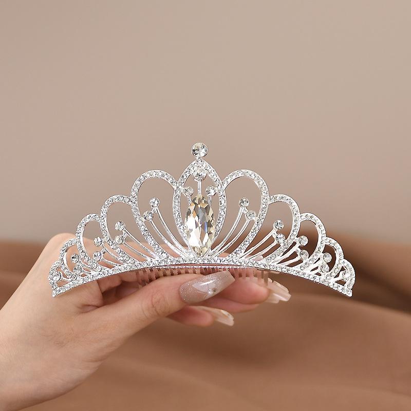 Cross Crown Rhinestone Hairpin for Women and Girls - Little Princess Birthday Headdress