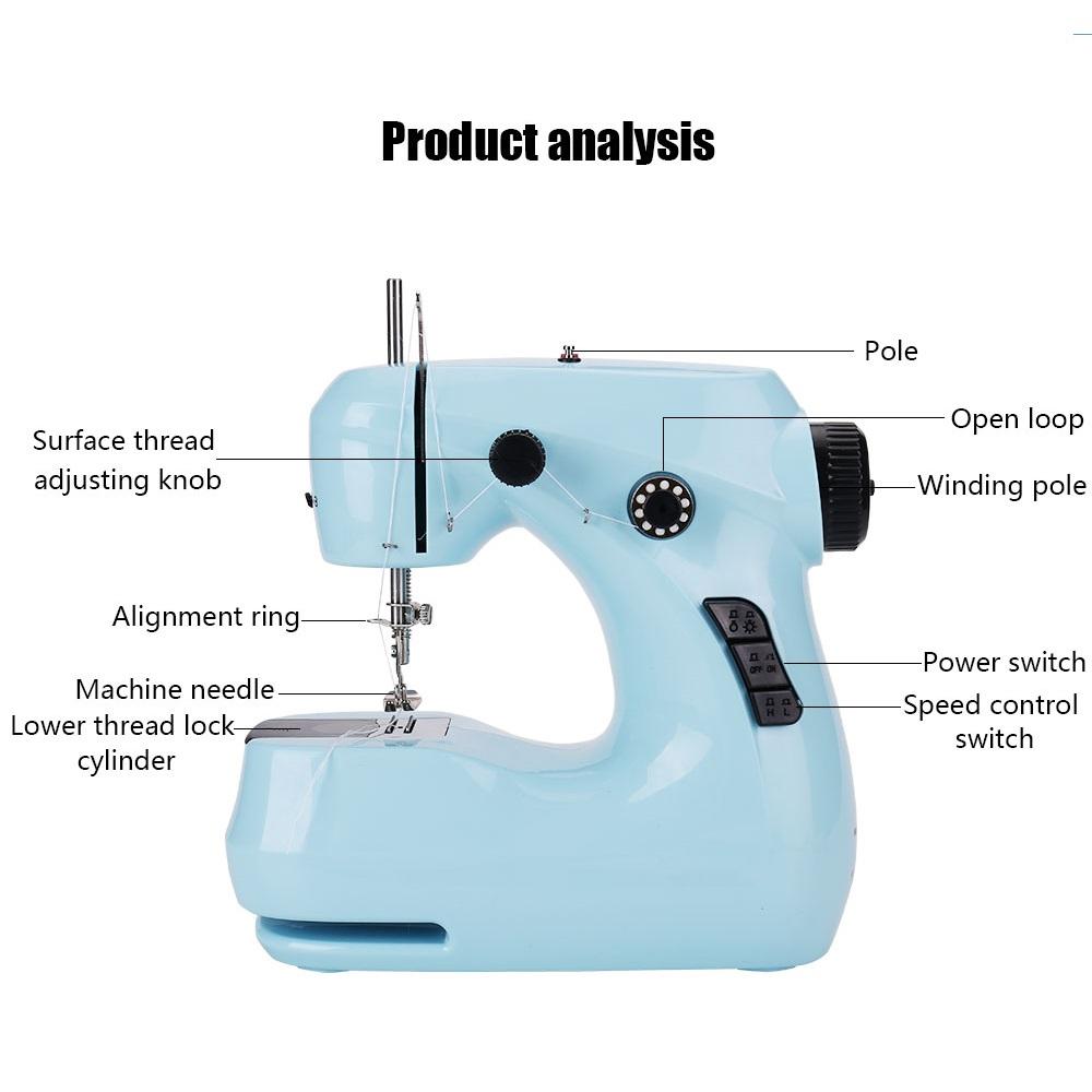 Nähmaschine Haushalt Elektrische Mit Nachtlicht Fuß Pedal DIY Manuelle Patchen Handarbeiten Maschine