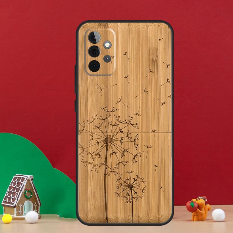 Natural Bamboo Wood Animal Print Case For Samsung Galaxy A55 A52 A32 A12 A33 A06 A16 A26 A36 A56 A15 A53 A13 A34 A54 A14 A17
