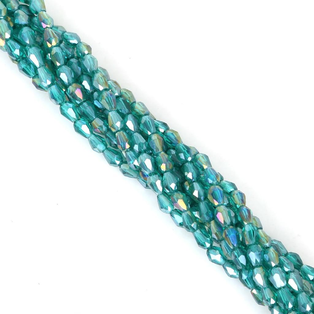Tears Of  Mermaids 4*6mm Multicolor Faceted Glass Beads For Jewelry Making DIY Bracelet Necklace
