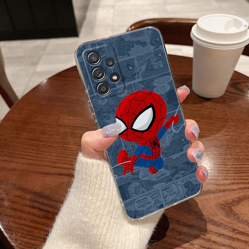 Cute Cartoon Avengers Marvel Ironman Clear Case For Samsung Galaxy A57 A37 A56 A36 A55 A54 A35 A26 A07 A17 A16 A06 A36 A15 Cover
