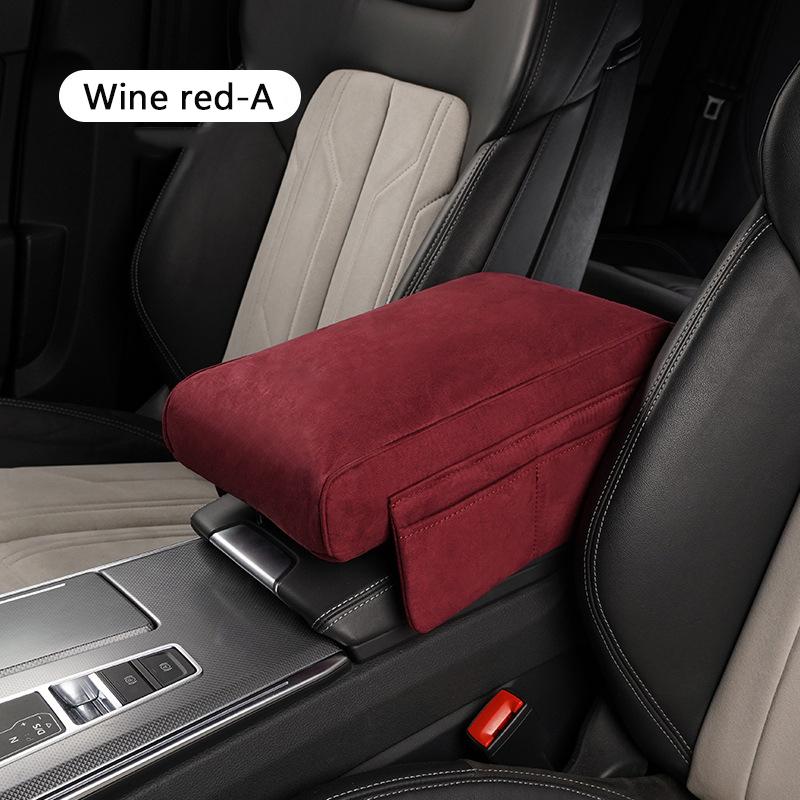 Car Armrest Cushion Suede Armrest Cup Holder Center Console Increased Elbow Support Armrest cushion Vehicle Arm Storager Box