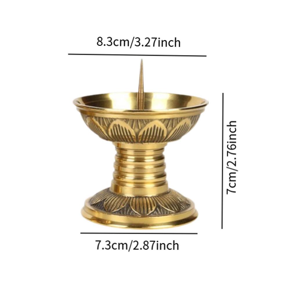 2 Pieces Brass Candlestick Holders Table Centerpiece Copper Buddhist Candlestick