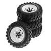 Buerjia Metal 1.9" Beadlock Wheels and Tires for 1:10 RC Crawler Cars, Replacement for Axial 10 90046 4 Redcat GEN8, White
