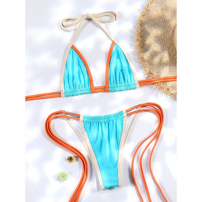 Rinabe Bandage Swimwear Swimsuit Women Triangle Bikinis Micro Thongs Bathing Suits Sexy Biquini Brazilian Beachwear