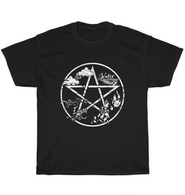 Pentagram Air Fire Water Spirit Earth Pagan Witchcraft Wicca T-Shirt Unisex Gift