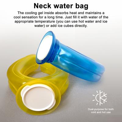 Neck Cooling Ice Pack with Velvet Cover U-shaped Cold Hot Compress Water Filled Bag Leak-proof PVC Summer Wearable Neck Cooling Tube Wrap Collar