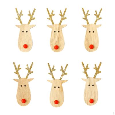 6 Stück Weihnachtsbaum Anhänger Holzanhänger Weihnachtsdekorationszubehör DIY Bastelarbeiten