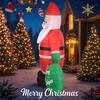 7.87FT Christmas Inflatable Toys Xmas Yard Lawn Home Decoration Santa Claus Gift Bag Xmas Home Supplies Ornament with LED Lights