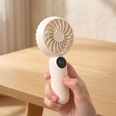 Quiet Foldable USB Rechargeable Portable Cooling Handheld Fan with 1200mAh Brushless Motor Three-Speed Plastic for Outdoor Use