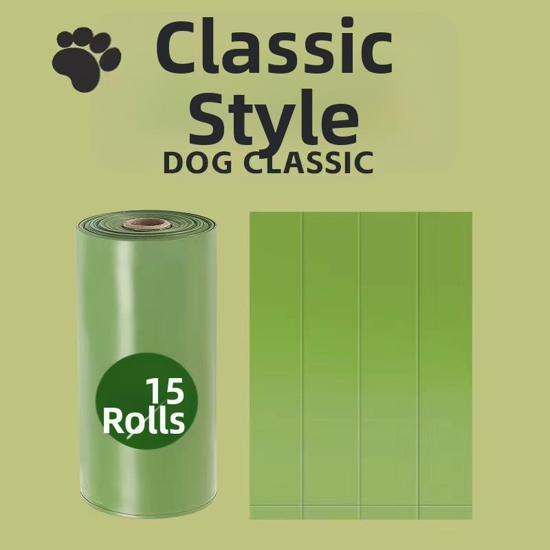 Extra Thick Eco-Friendly Fully Biodegradable PLA Material Simple Dog Poop Bags Leak Odor Proof Outdoor Use Pet Waste Bags (Green,Scented Classic Poop Bags(12 Microns)) зелёный