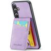 FIERRE SHANN For Samsung Galaxy S24 FE Case Card Holder Kickstand Leather RFID Blocking Back Cover