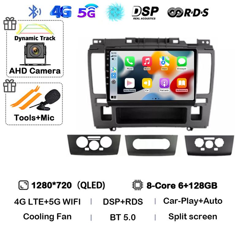 Android 14 Wireless Carplay+Auto 4G WIFI For Nissan Tiida C11 2004-2013 Car Radio GPS Multimedia Stereo Video Player Head Unit