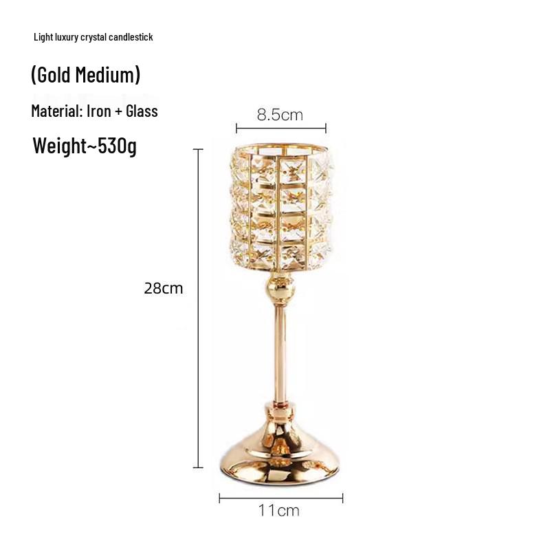 Crystal Candle Holder - Elegant Wedding & Banquet Decoration