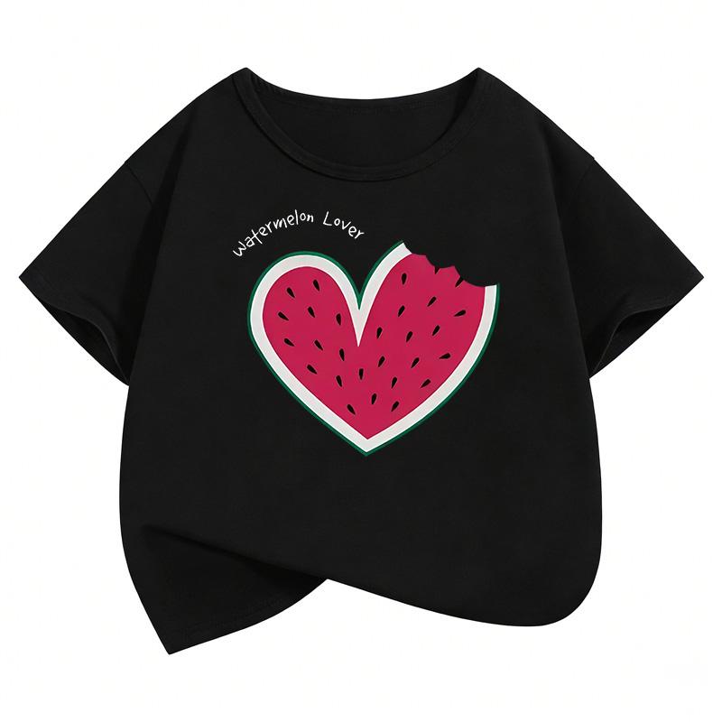 Sweet Watermelon Lover Printed T Shirts Short Sleeve Kids Childrens Tshirt Boys Girls Summer Spring Casual Top Tee Shirt