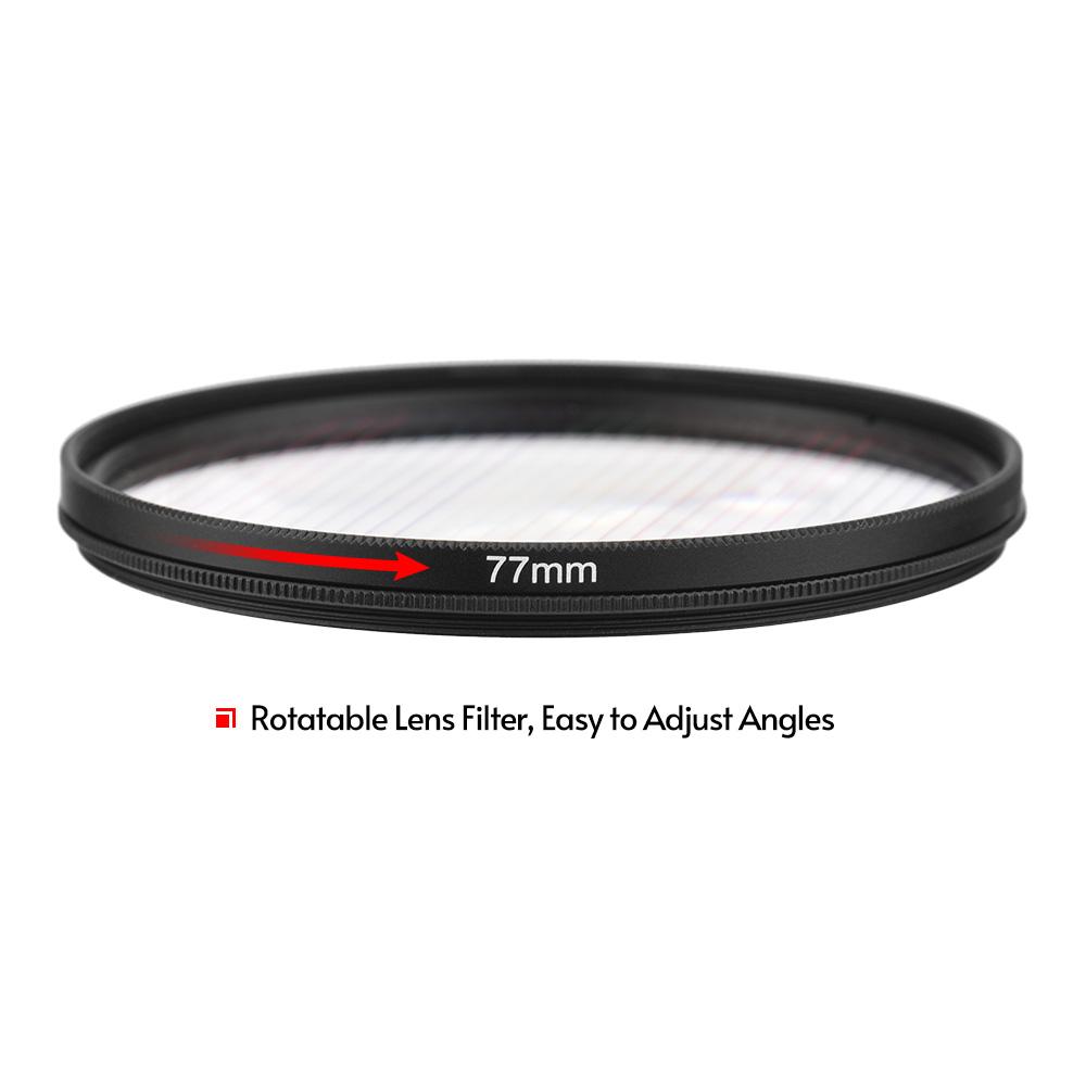 77mm Rainbow Streak Lens Filter Special Effects Anamorphic Optical Glass Filter for DSLR Cameras